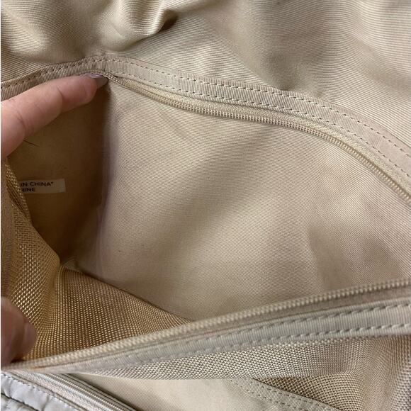 COACH Tan Signature Nylon Make Up Cosmetic Case Traveler Case - Picture 9 of 11